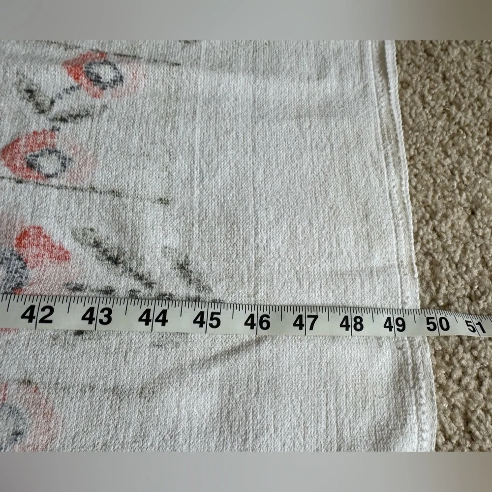 Large Vintage Orange Floral Towel - READ